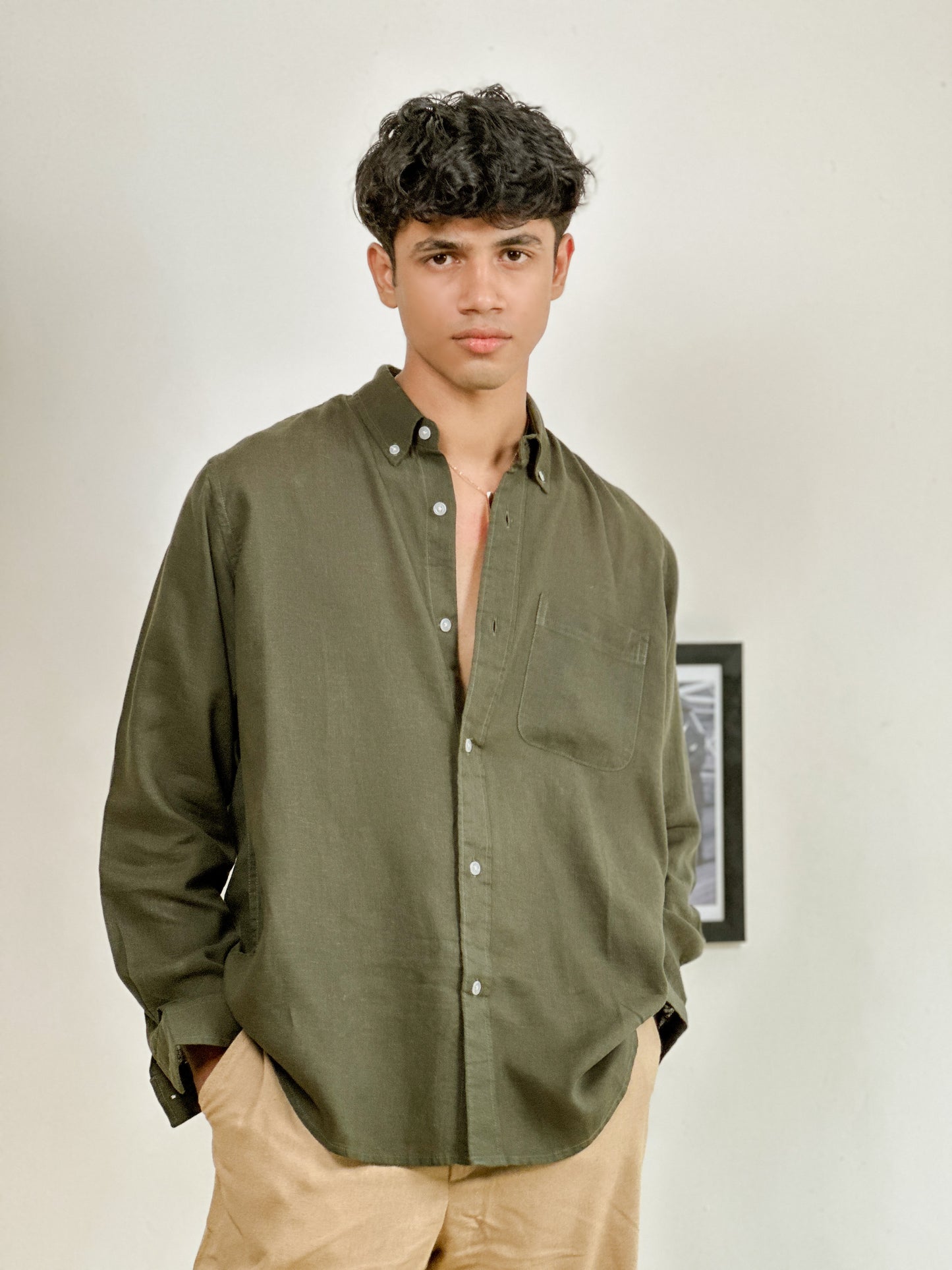 RELAXED FIT LINEN SHIRT