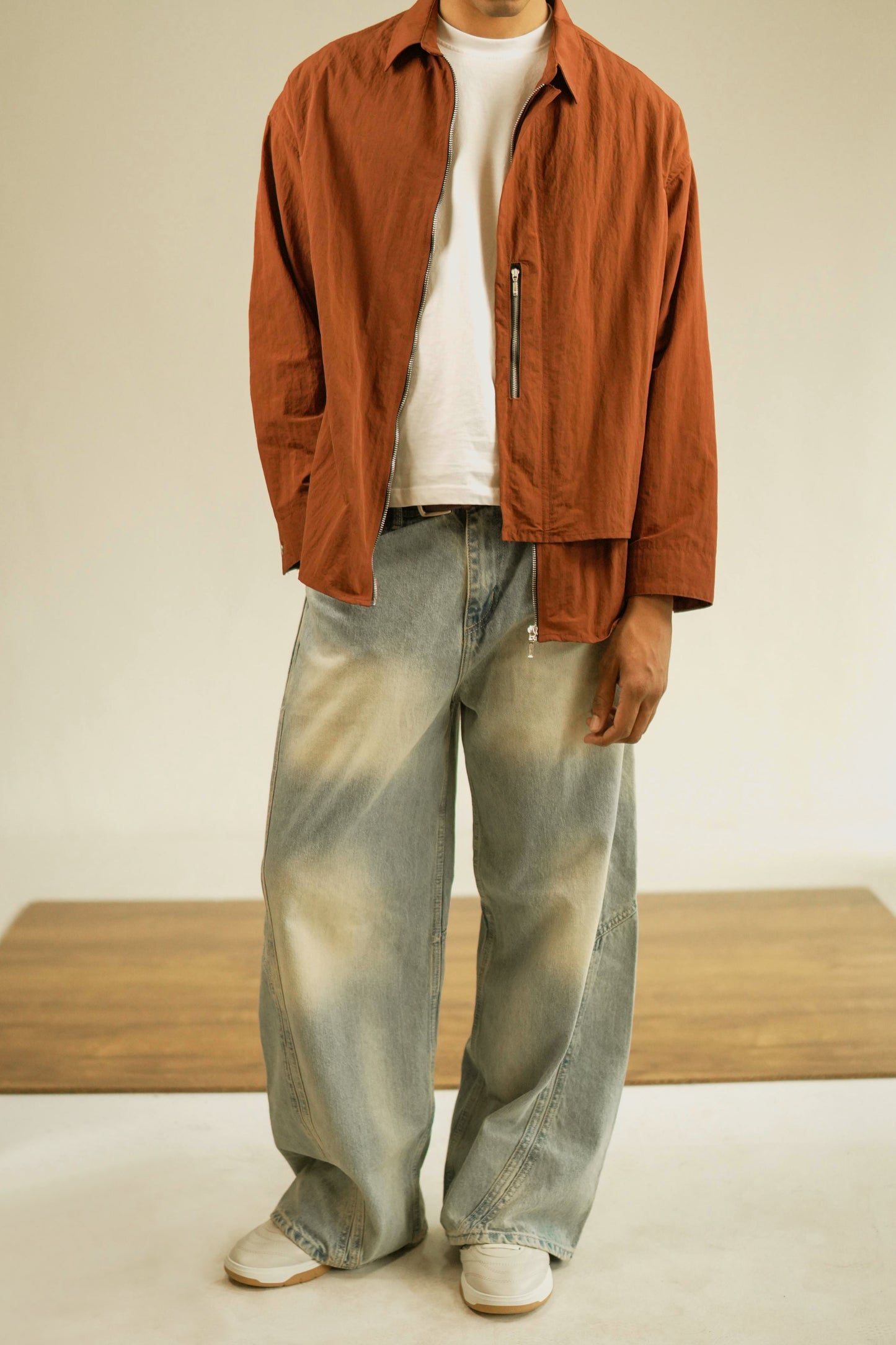 Oversized zip shacket