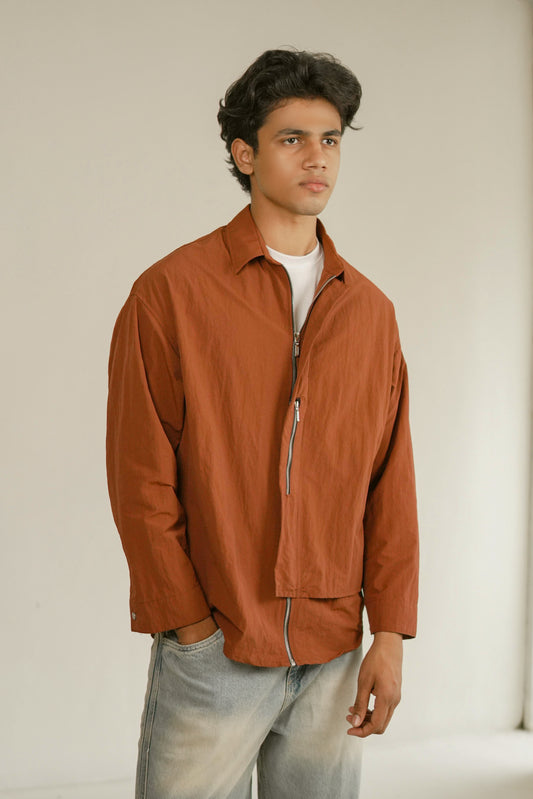 Oversized zip shacket